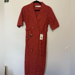 ASOS Double Breasted Rust Dress